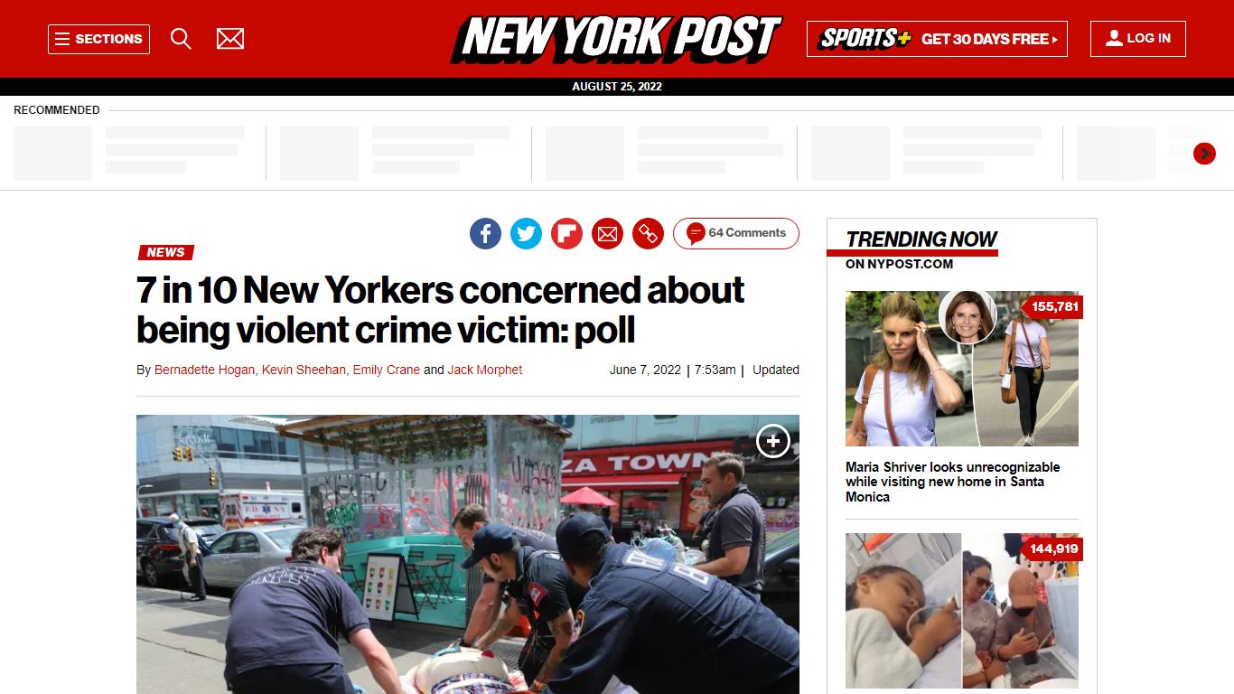 7 in 10 New Yorkers concerned about being violent crime vic: poll