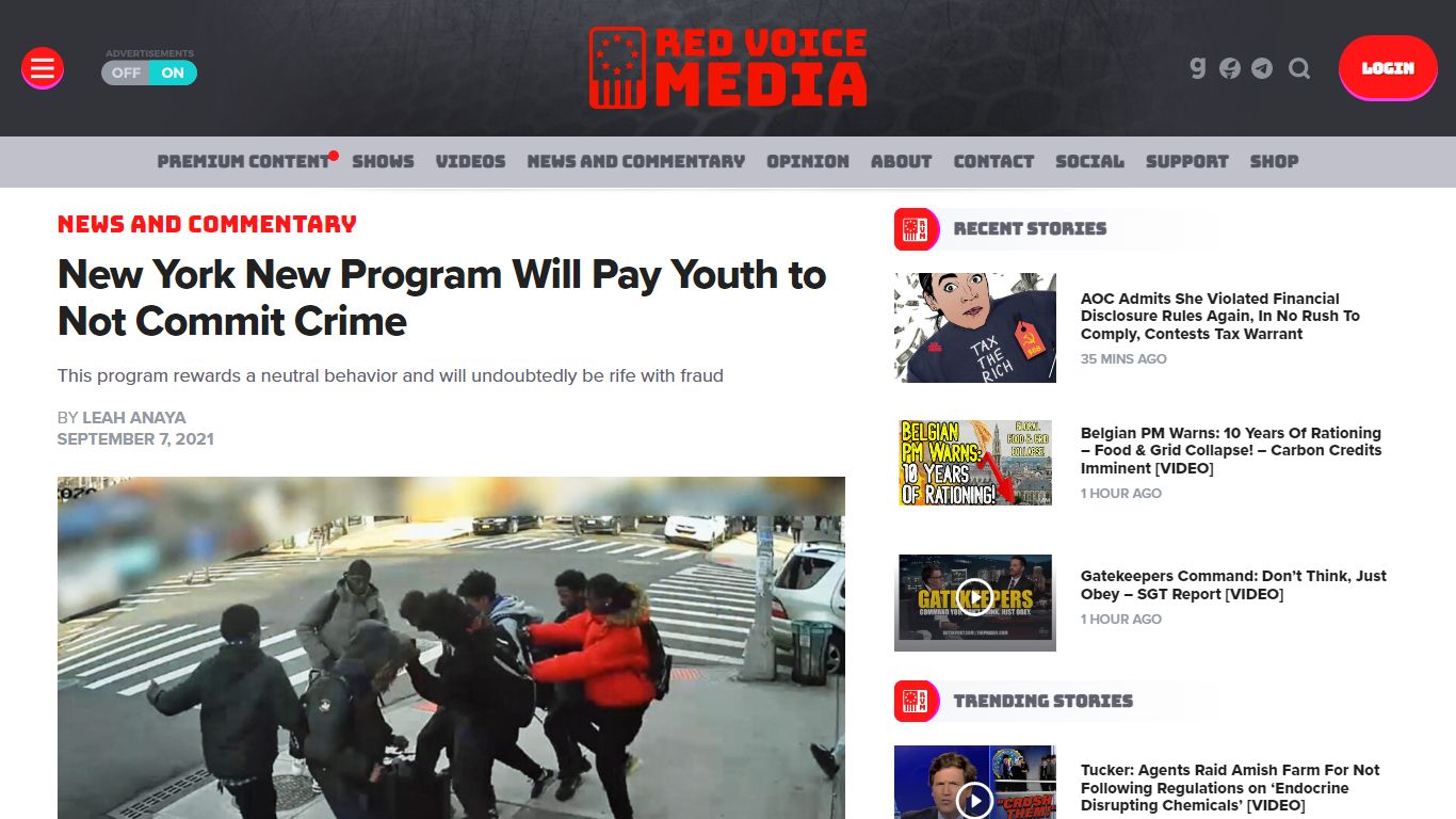 New York New Program Will Pay Youth to Not Commit Crime - Red Voice Media